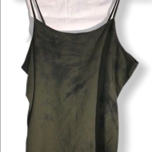 Olive Green Black Tie Dye Cami Tank Top